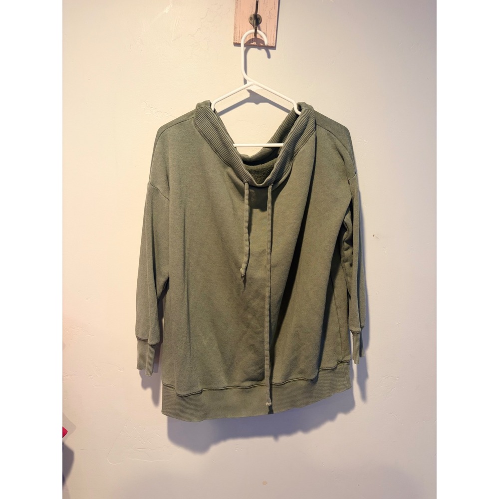 Aerie Sage Green Cowl Neck Drawstring Sweatshirt Relaxed Fit Pullover Small